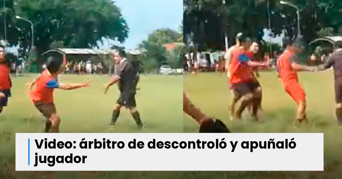 Árbitro sacó cuchillo y en pleno partido apuñaló a un jugador le